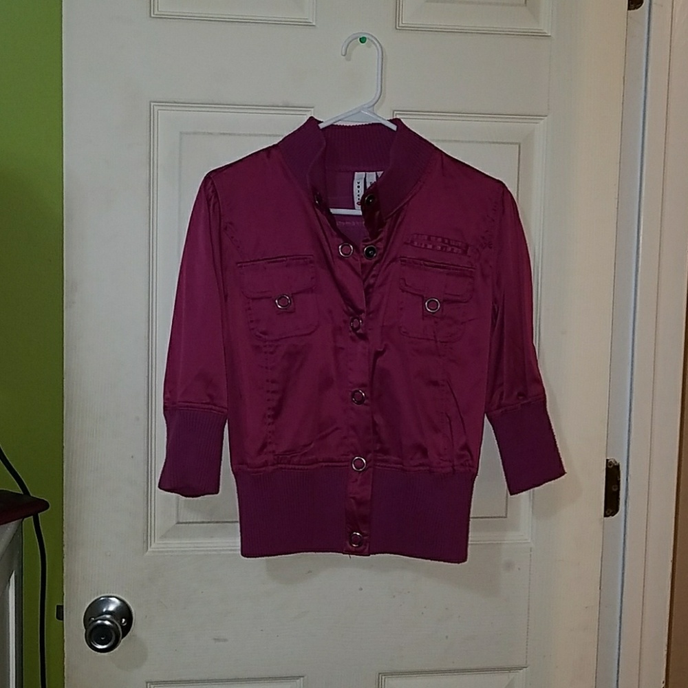 Fuschia Satin Jacket